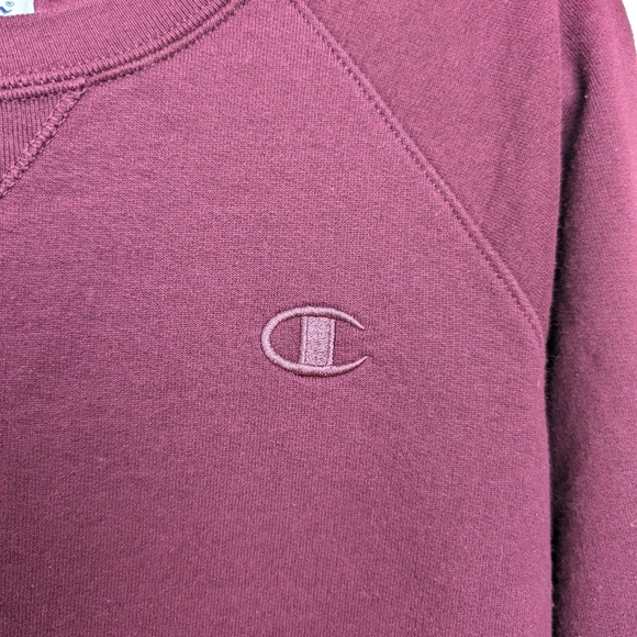 Champion Plum Crew Neck Pullover Sweatshirt classic logo Sz XS - Picture 7 of 10
